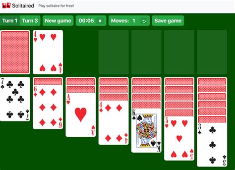 free green felt klondike solitaire